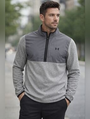 Under Armour Men's ColdGear 1/2 Zip Sweetshirt Fleece Pullover Size XL